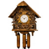 Cuckoo Clock with Moving Bird and Wooden Weights