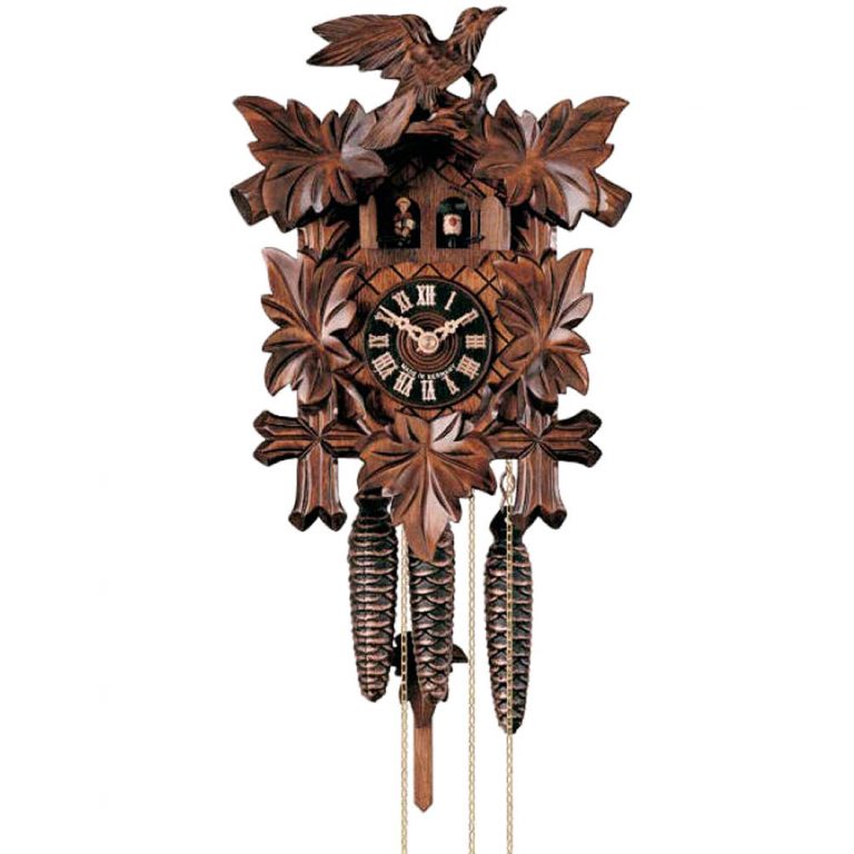 2 Door Cuckoo Clock with Bird and Leaves CuckooClocks.co.uk