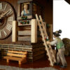 Large Chalet Cuckoo Clock with Man Climbing Ladder - Image 4
