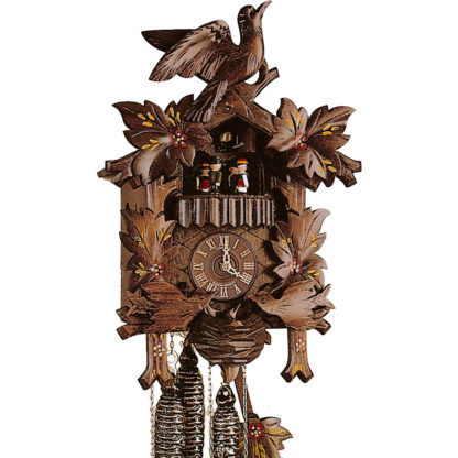 Hand Painted Cuckoo Clock with Bird and Leaves - CuckooClocks.co.uk