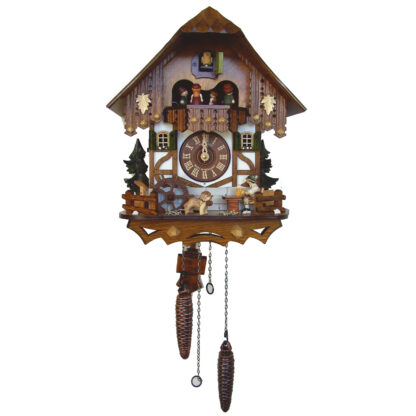 Quartz Style Cuckoo Clock With Beer Drinker And Water Wheel